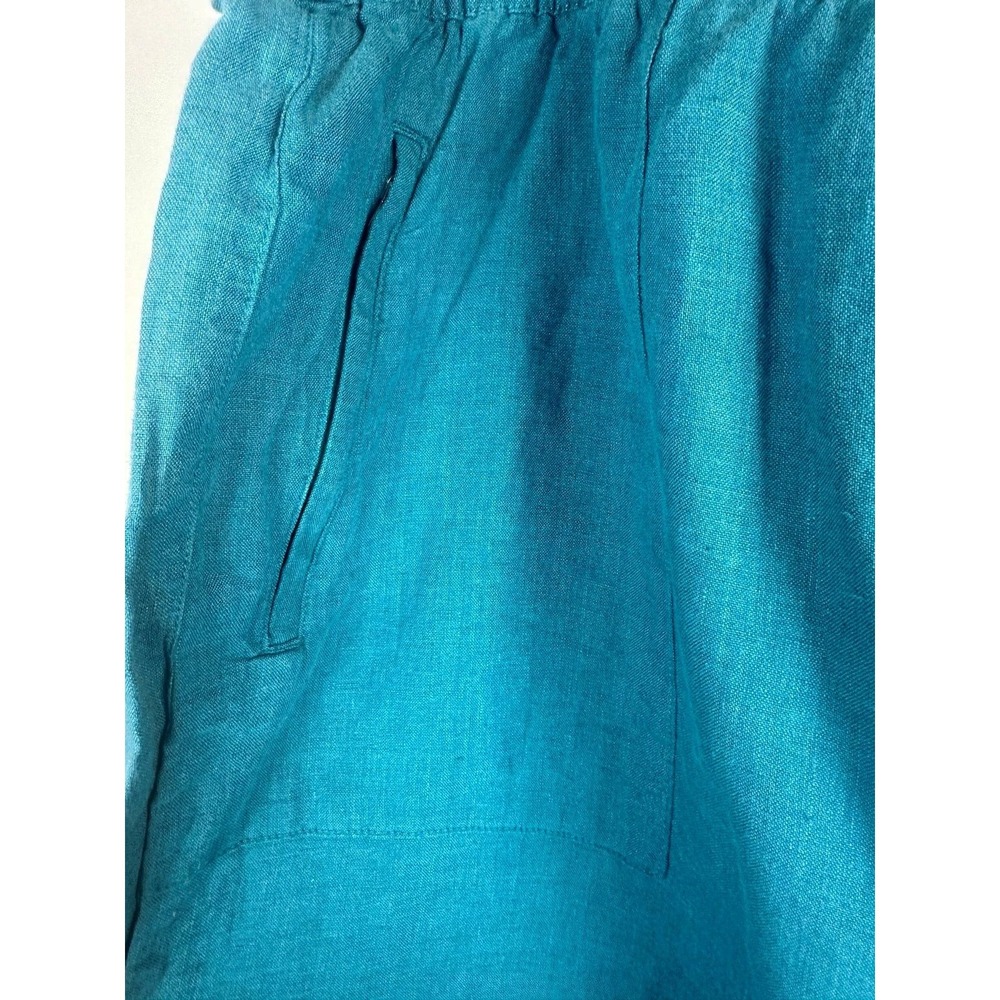 NWT Athleta Retreat Linen Wide Leg Pant Teal Blue/Green Women's Plus Size 26 - Picture 10 of 16